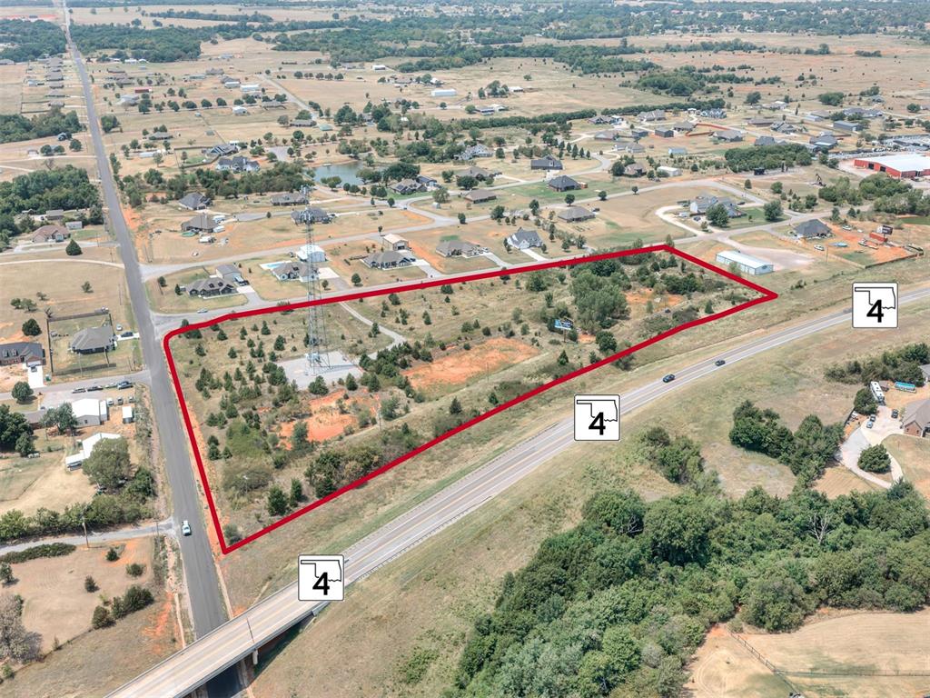 Aerial view of 9.20 acres at County Street 2958 and E. Sooner Road, Tuttle OK — photo 2