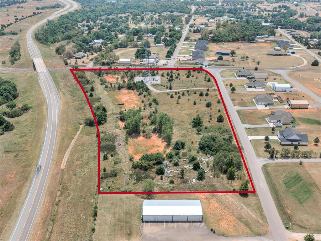 Aerial view of 9.20 acres at County Street 2958 and E. Sooner Road, Tuttle OK — photo 3